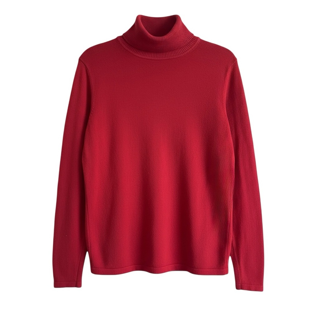 Halogen Red Viscose Knit Turtleneck Sweater Women’s S Classic